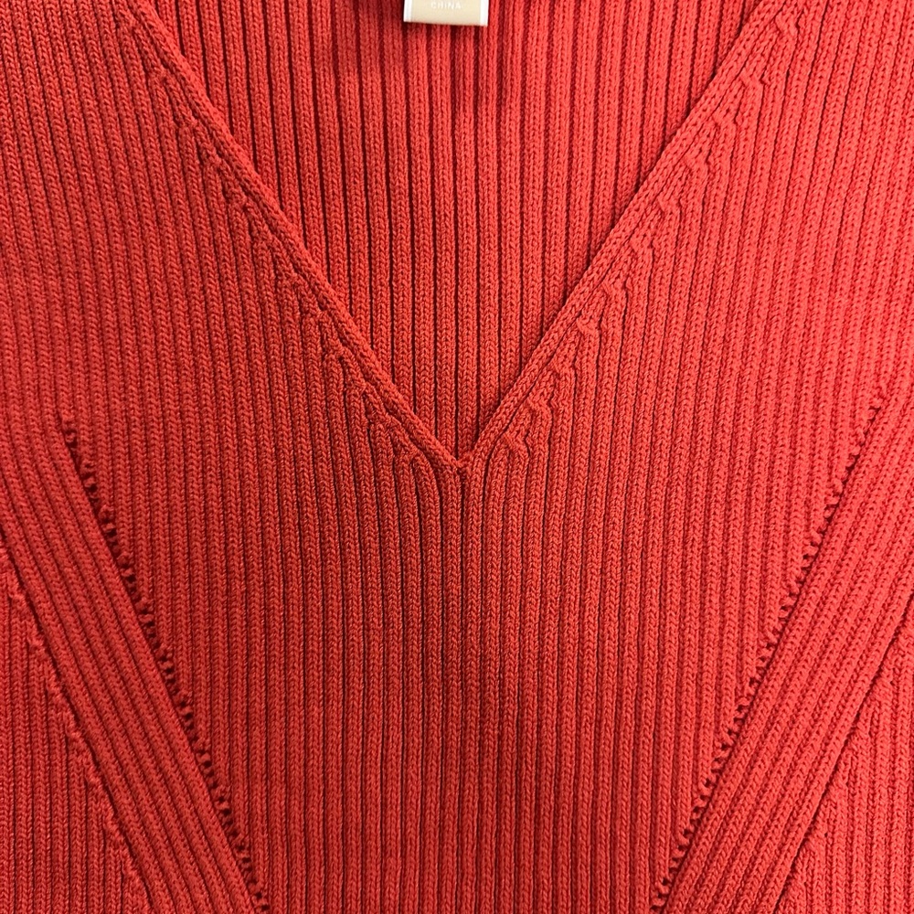 Red Ribbed Dress - Picture 4 of 5